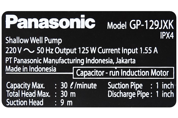 Bơm trục ngang Panasonic GP-129JXK-SV5 (125W/220V/45°C) - Hình ảnh 7